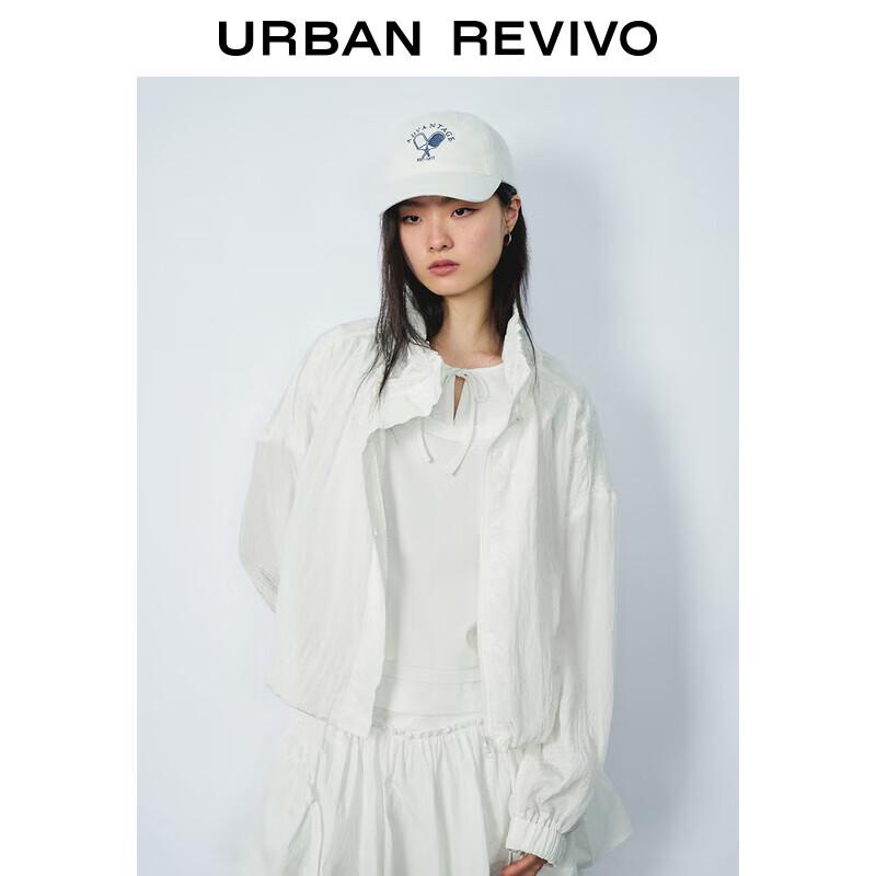 

UR 2025 Весна Женский Колледж Стиль Волан Стойка Воротник Свободная Куртка S