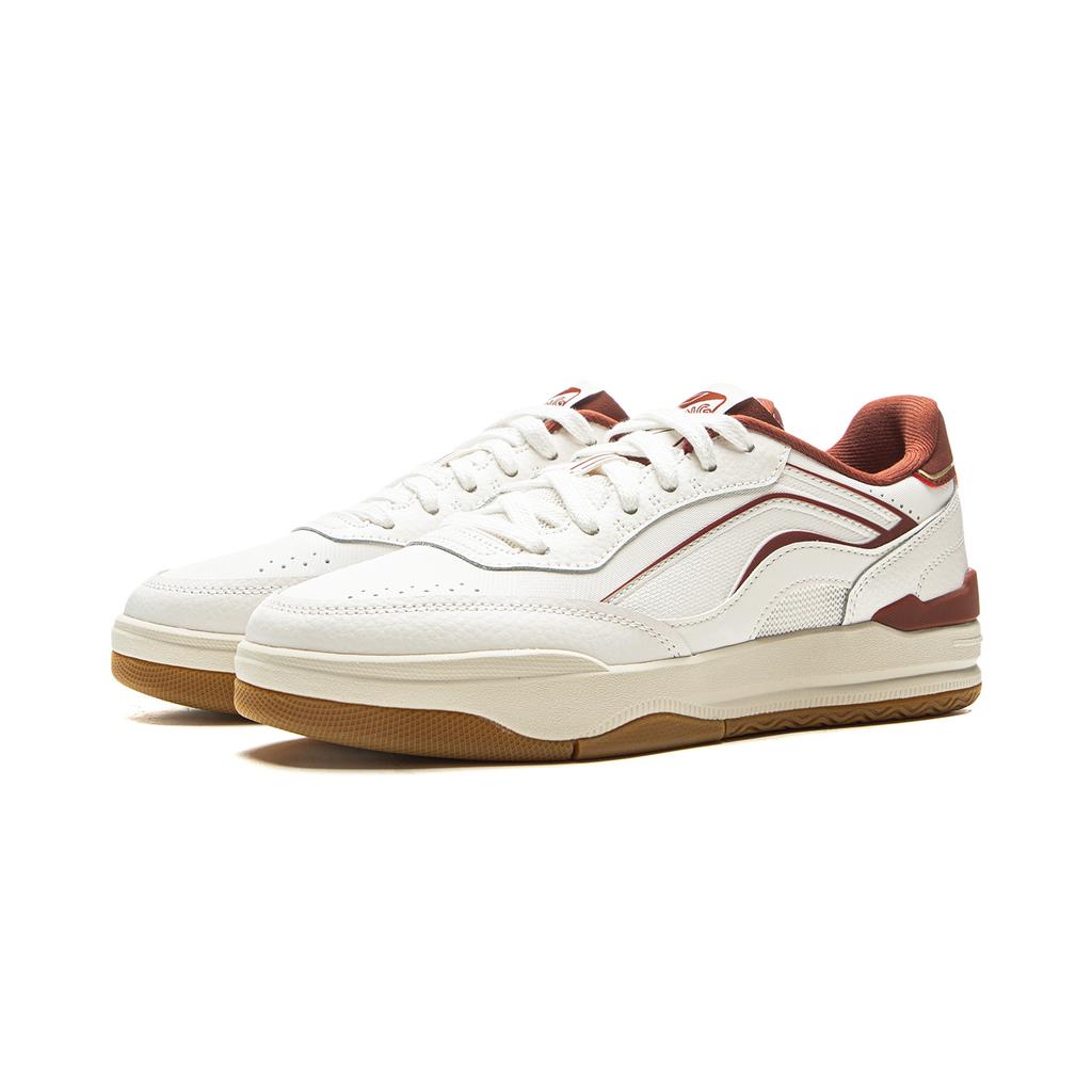 New LiNing Moon Glaze Slip Resistant, Abrasion Resistant, Breathable Low Top Skateboard Shoes Women's White Red AGCV334-2