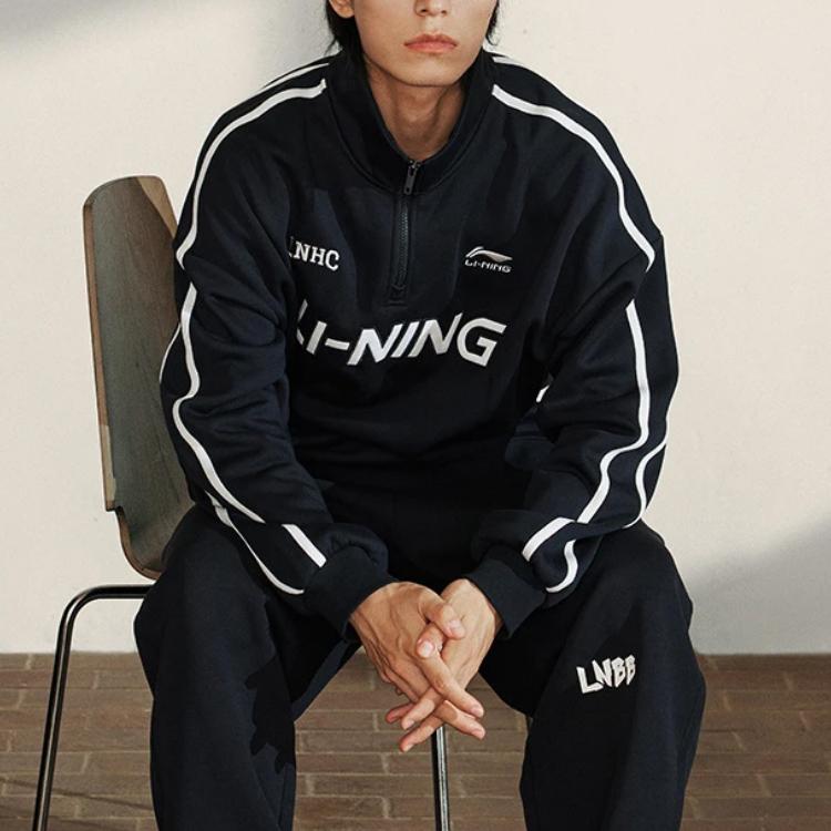 Li Ning Sports Fashion Collection Sweatshirt Unisex Black AWDTB35-2