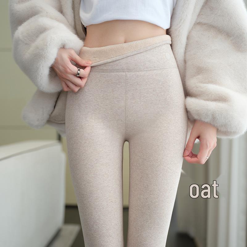 

2024 Women s Plus Size Thickened Lambswool Fleece-Lined Base Layer Pants for Autumn and Winter XL (130-150 jin)