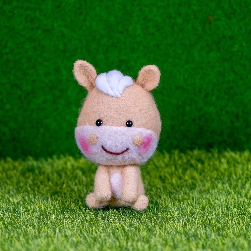 Xianci Year of the Horse Zodiac Wool Felt Needle Felting DIY Photo Frame Gift Set