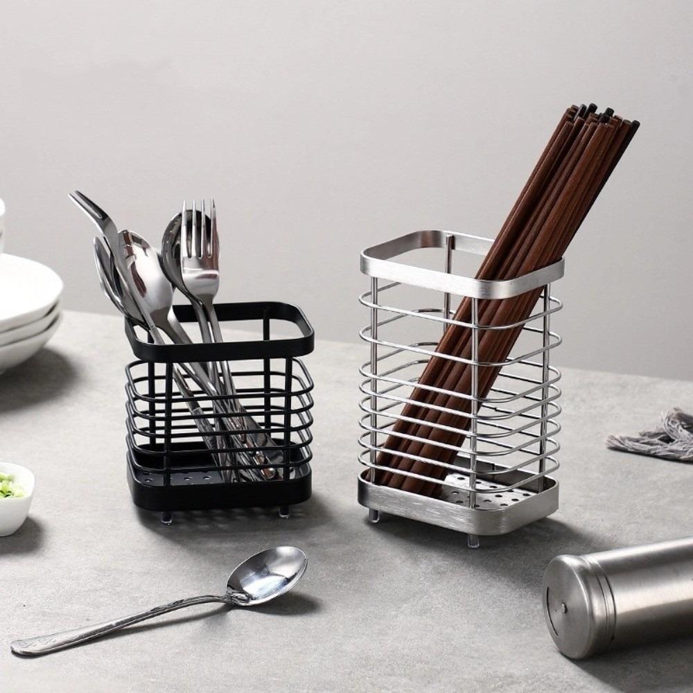 Rectangular Utensil Drying Rack Stainless Steel Chopstick Storage Organizer  Kitchen