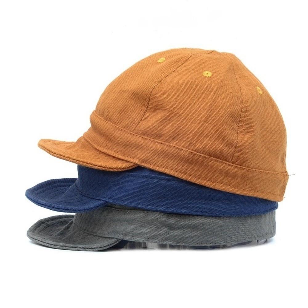 Canvas Short Brim Baseball Cap Solid Color Peaked Cap Apparel Accessories Sun Hat Sports