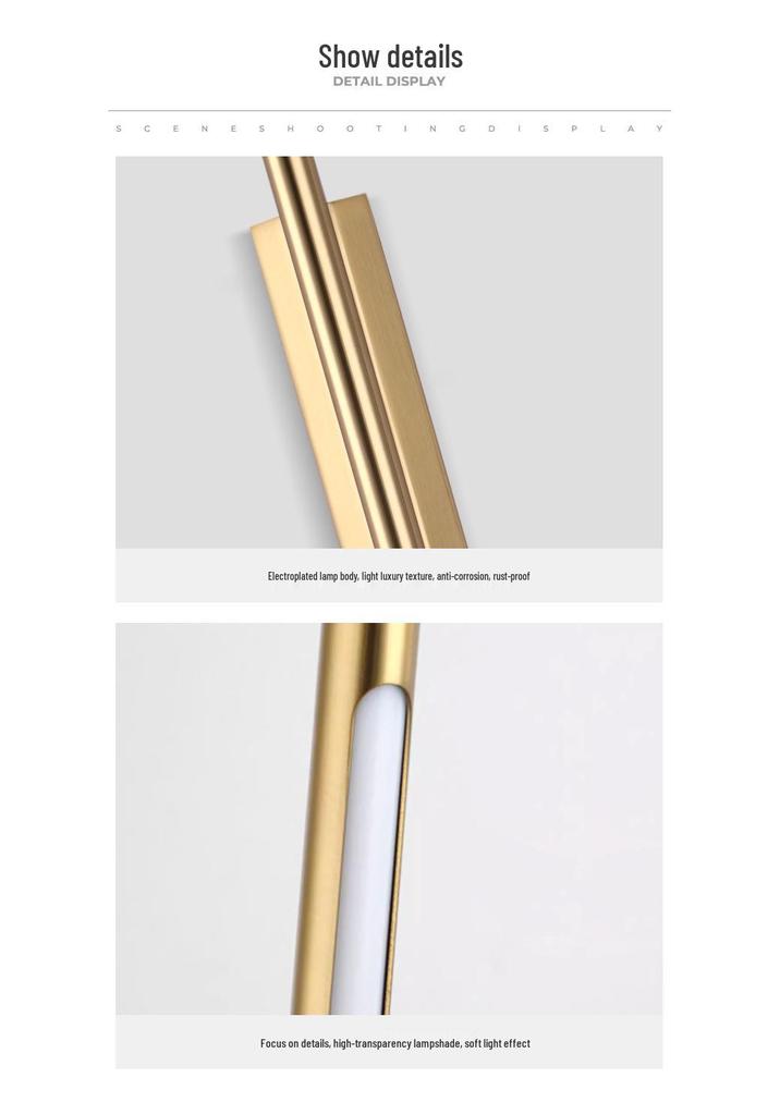 Modern Minimalist LED Wall Lamp - Copper Round Tube for Bedside, Corridor, Living Room, or Entrance