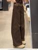 Women's Army Green High-Waisted Wide-Leg Cargo Pants - Petite, Loose-Fit, Slimming, Casual Spring 2026 Style