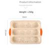 Silicone Perforated Baguette Baking Pan - 3-Slot Non-Stick Bread and Cake Mold