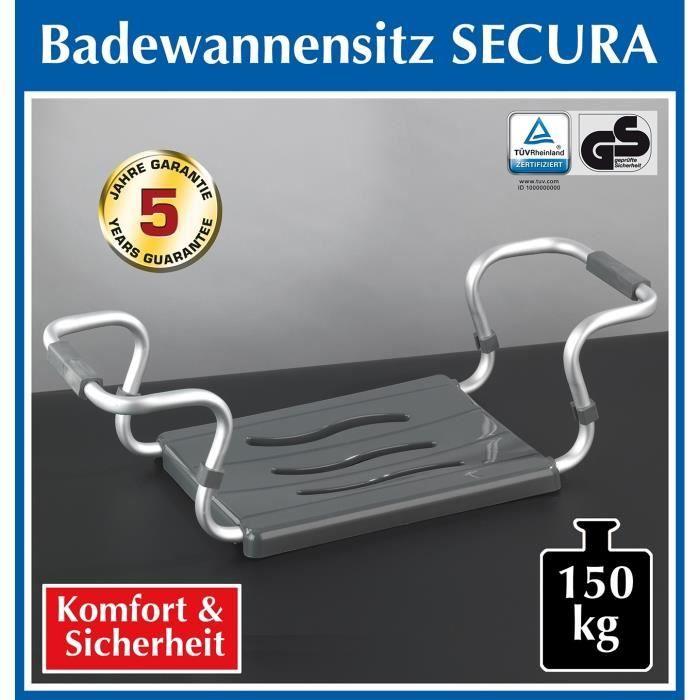 Wenko siège baignoire, siege baignoire adultes, personnes agées, longueur ajustable, capacité de charge 120 kg, aluminium-plastique