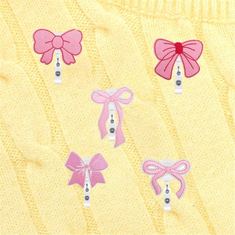 9pack Lovely Embroidered Appliques Colorful Bows Glitters Embroidered Patches for Customizing Apparels