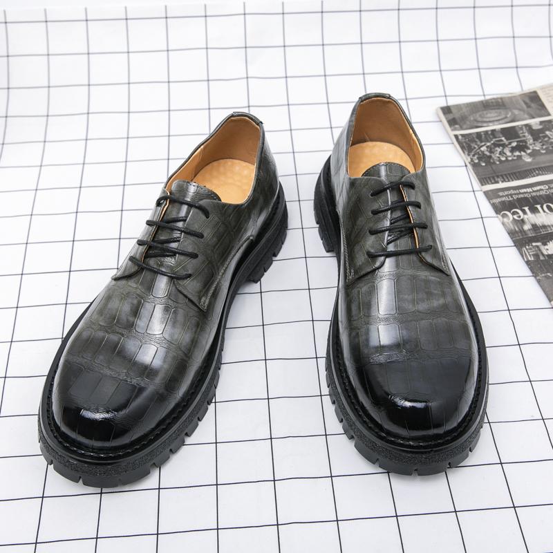 Fashion Leisure Walk Thick Bottom Oxford Shoes Versatile Mens New Casual Business Shoes PU Leather Formal Dress Footwear Simple Sneakers