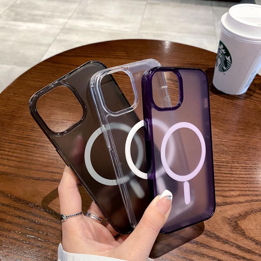 

Полупрозрачный чехол для телефона Magsafe с матовой кожей для Iphone 14 13 11 12 Pro Max 14 Plus, полупрозрачная акриловая задняя крышка из ТПУ