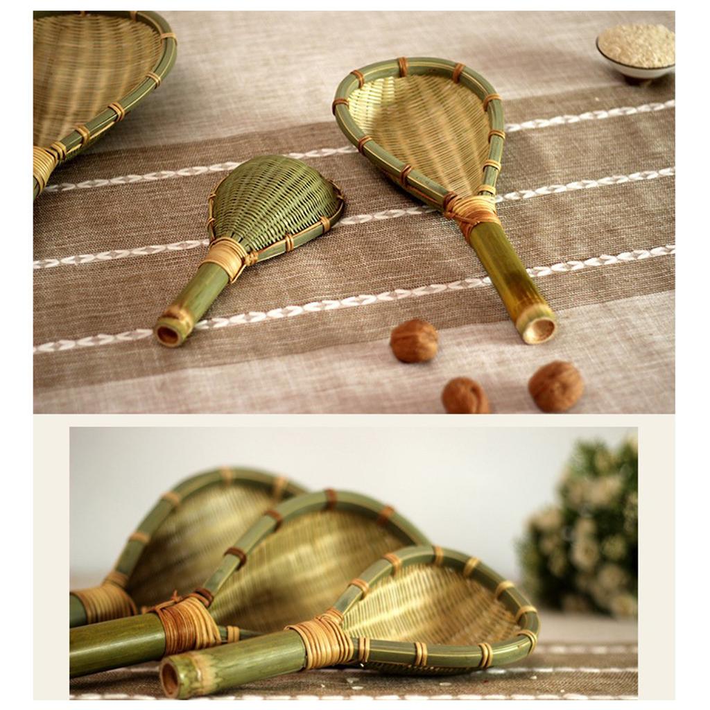Noodle Drain Spoon Natural Bamboo Filter Spoon Strainer Spoon for Rice Beans