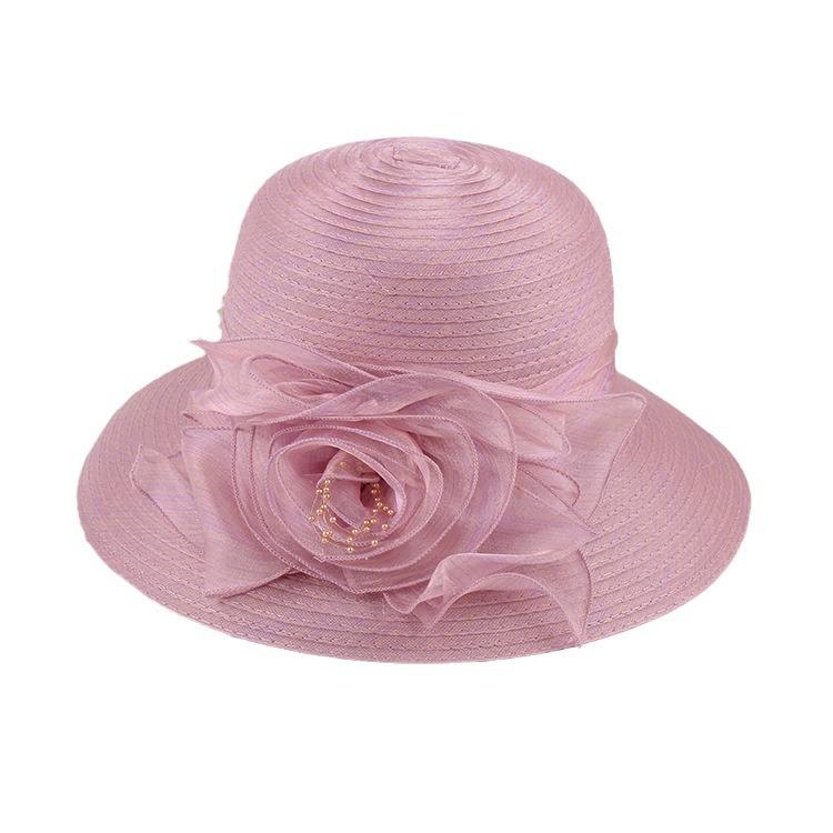Eugen Yarn Flower Pot Hat Bucket Hat Women'S Summer Sunshade Sunscreen Gauze Hat Sun Hat