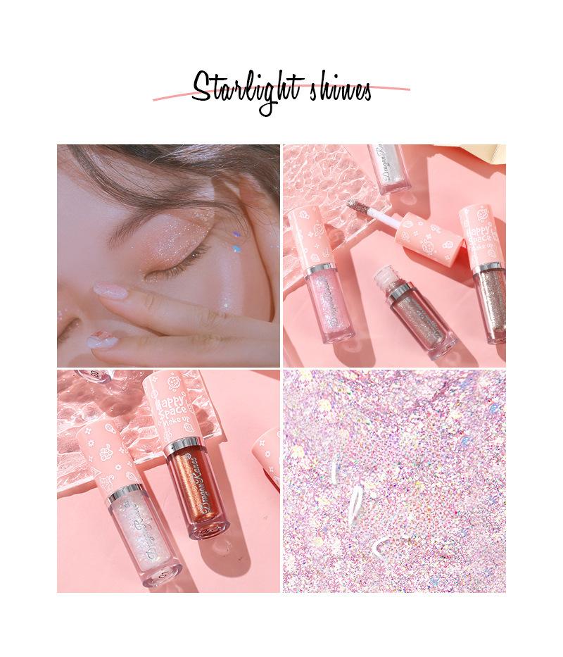 Linie Fard de pleoape Super Flash Paiete Cristal strălucitor Lying Silkworm Brilliant Eye Shadow Liquid Highlight