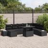 VidaXL Set De Canapés De Jardin 9 Pièces Avec Coussins En Poly Rattan Noir 3349239