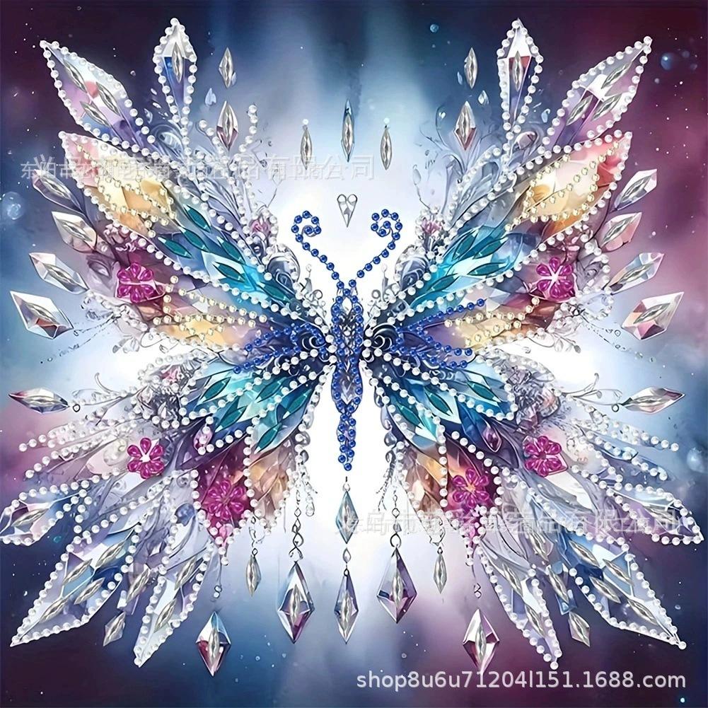 Schmetterlingsförmiges Diamantgemälde in großer Größe mit leuchtenden Diamanten, dekoratives Gemälde, Explosionsmotiv