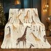 1pc Giraffe Print Flannel Blanket - Lightweight, Soft & Warm Digital Print for Bedding, Sofa, Travel, Camping, Living Room