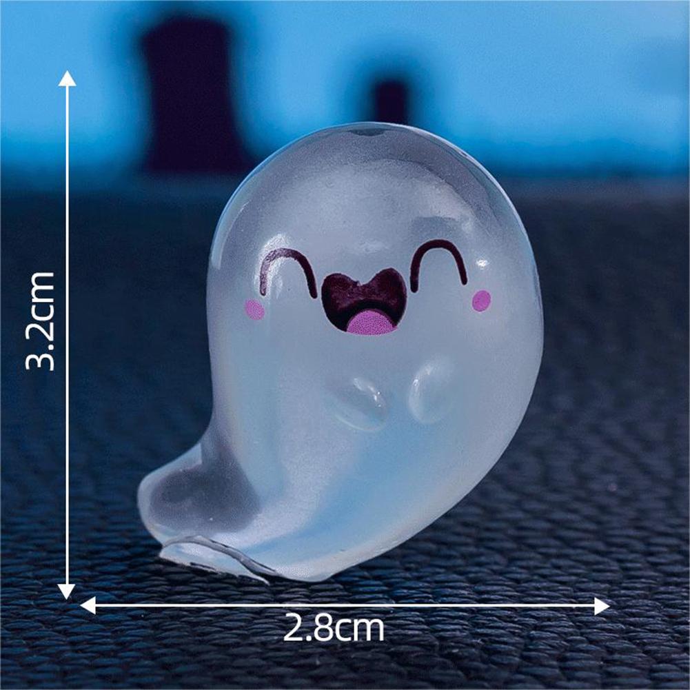 6PCS Halloween Decorations Glow In The Dark Statues Fairy Garden Accessories, Halloween Miniatures Resin Ornaments, Mini Glowing Resin Decor