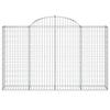 VidaXL Paniers à gabions arqués 9 pcs 200x30x120/140 cm Fer galvanisé, gabion, cage de gabion, panier de mur de gabion, mur 3146138