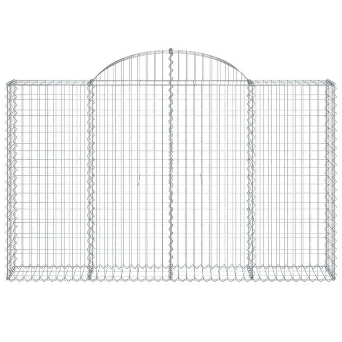 VidaXL Paniers à gabions arqués 9 pcs 200x30x120/140 cm Fer galvanisé, gabion, cage de gabion, panier de mur de gabion, mur 3146138
