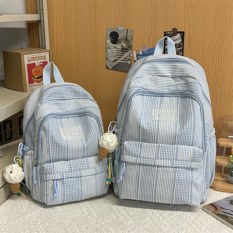 Gestreifter Rucksack Schülerrucksack Schultasche Pendler Rucksack mit großem Fassungsvermögen