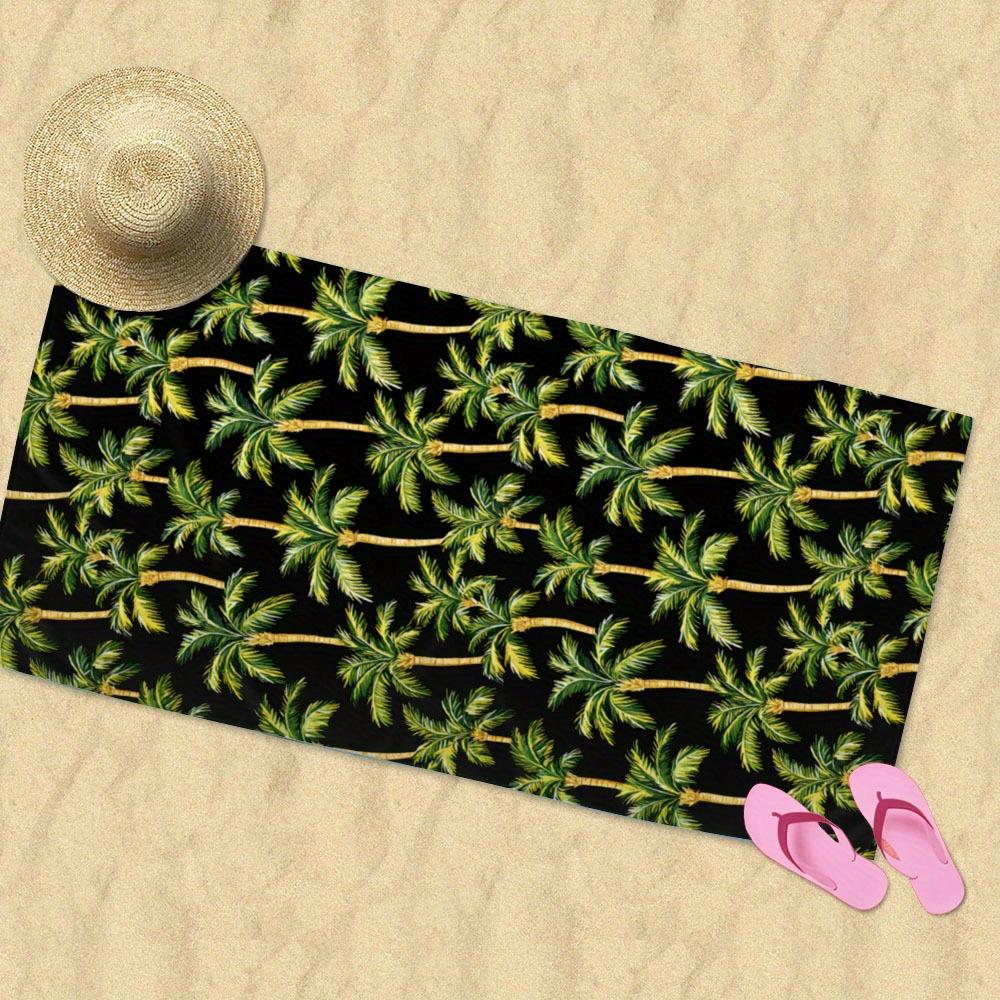 1 Modern Quick Dry Microfiber Beach Towel, Soft And Lightweight Coconut Palm Print, Machine Washable Suitable For Beach, Camping