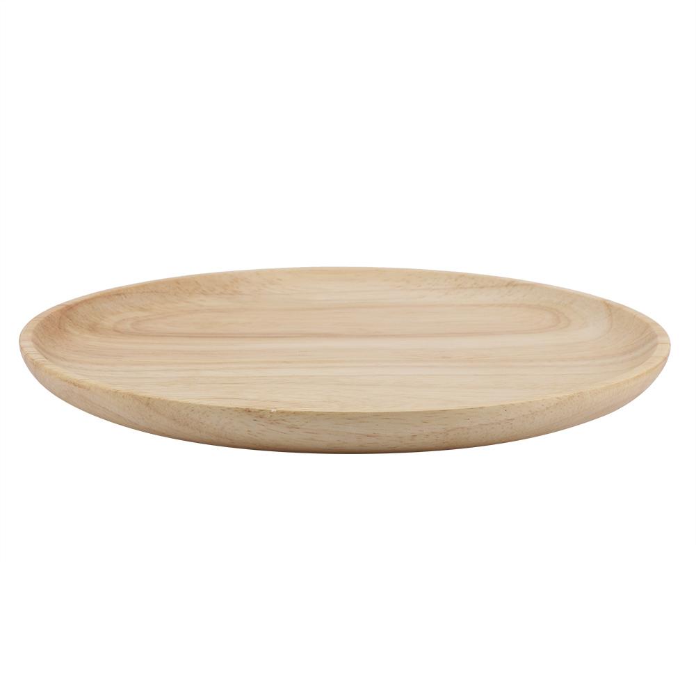 Elegant Round Wood Tea Tray Sushi Snacks Fruits Serving Plate Dish for Home Restaurant 12.5cm