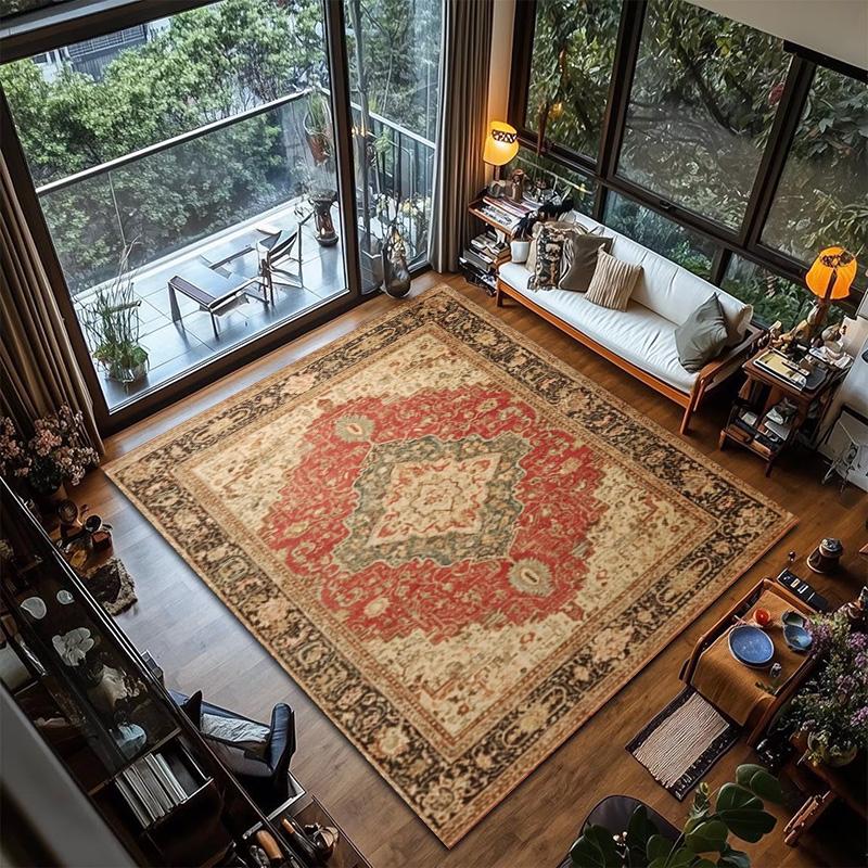 RAKKS Soft Vintage Moroccan Style Area Rug Non-Slip Indoor Outdoor Carpet for Living Room Bedroom Beside Sofa Home Decor