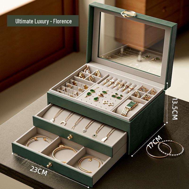 

Premium Transparent Multi-layer Drawer Jewelry Organizer, Large Capacity, Retro Design