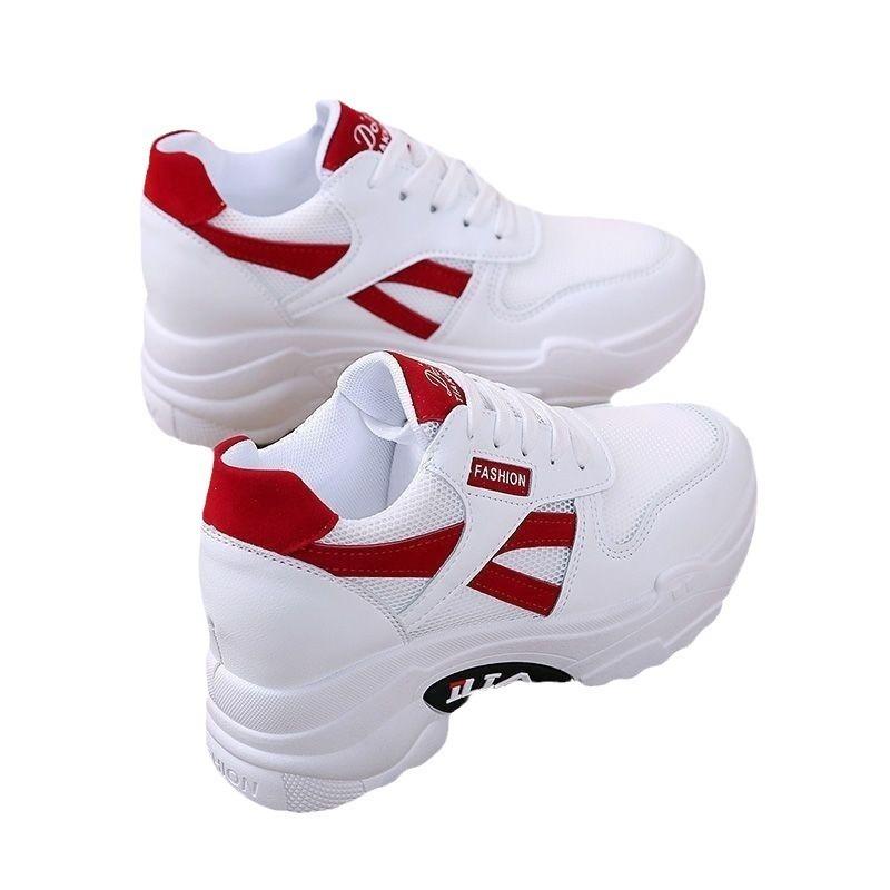 Inner Heightening White Shoes Women's Spring and Autumn Thick-soled Sports Shoes All-match Casual Women's Single Shoes