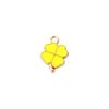 200 Golden-Tone Clover Charms with Glossy Green Enamel Four-Leaf Good Luck Pendants for Necklace Earring Bracelet Jewelry Making