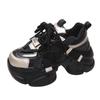 Thick-soled Women's New Spring and Autumn Fried Street Super Fire Shoes, Women's Shoes Explosion Increases, Black Sneakers