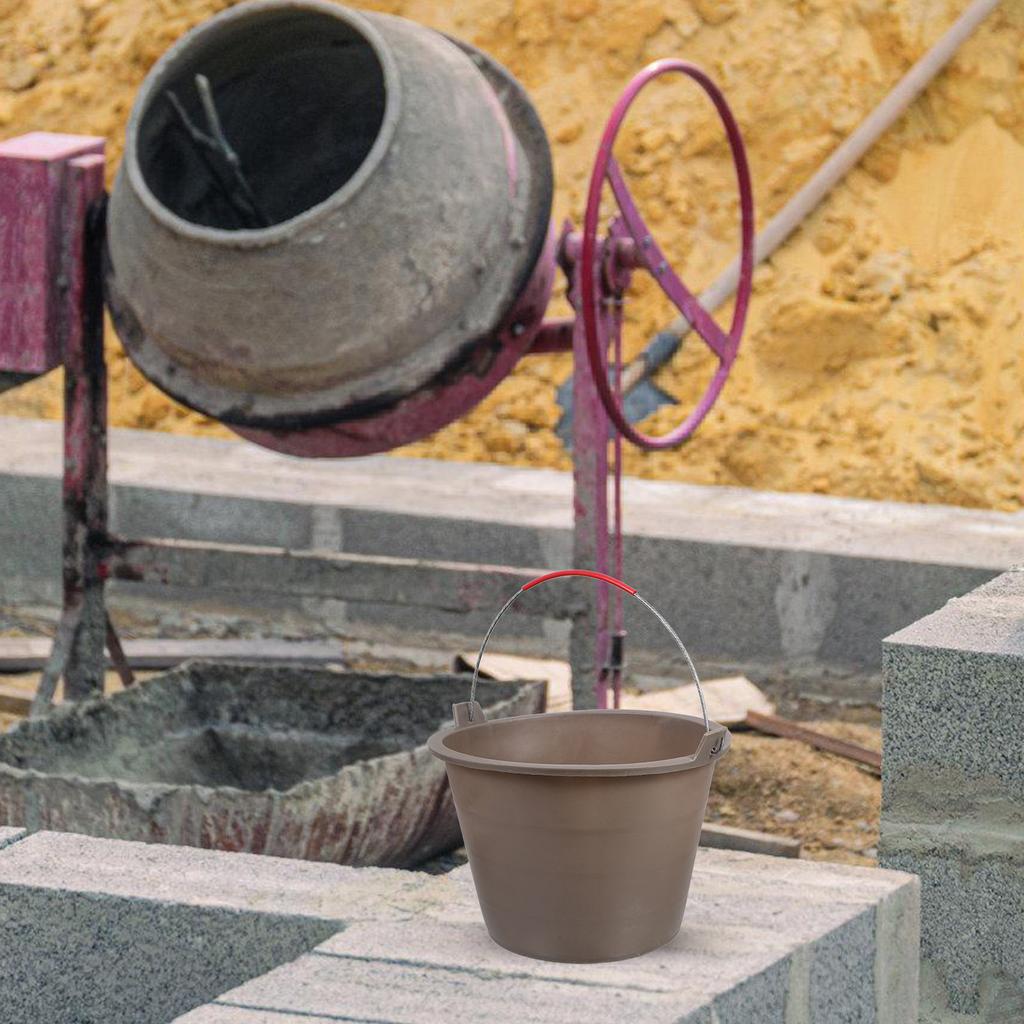Reinforced Thickened Plastic Bucket Portable Concrete Cement Sand Bucket Handle Design for Construction Portable Sand Bucket,