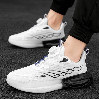 Rotating Buckle Men's Shoes, New Men's Casual Running Shoes with Shock Absorption Increased Height, and Dad Sneakers