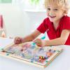 Montessori Magnetic Color Sorting Games Maze Board Pen Moving Bead Games Wooden Control Sensory Play Educational Toys for Kids