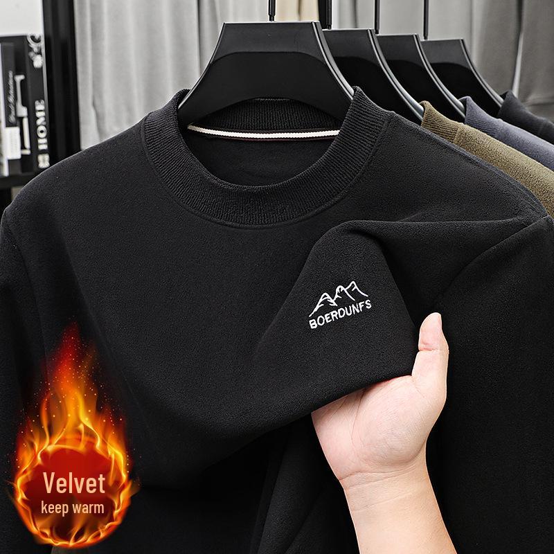 Dad s Winter Sweatshirt: Mid-Aged Men s Loose Fit, Double-Sided Coral Fleece Pullover XXL