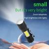 Powerful Mini LED Flashlight COB XPE Zoom Torch Built-in Battery USB Rechargeable with Pen Clip for Outdoor Camping Hiking Emergency Daily Use Light