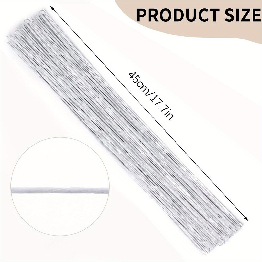 40pcs Flower Stem Iron Wire for DIY Bridal Bouquet Christmas Wedding Celebration Home Vase Decor - Floral Accessory Material