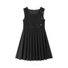 Girls' Pleated Jumper Dress - Preppy Sleeveless Frock