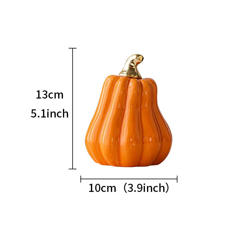 Ceramic Pumpkin Ornaments Home Decoration Crafts Halloween Gift Desktop Display Sculpture Model Figurines Miniatures Statue