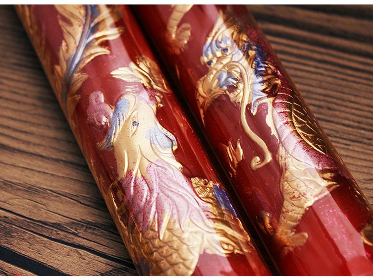 Dragon & Phoenix Windproof Wedding Candles - Romantic Red Smokeless Pair for Festive Celebrations