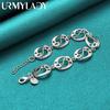 925 Sterling Silver Round Chain Bracelet For Women Wedding Engagement Party Fashion Jewelry
