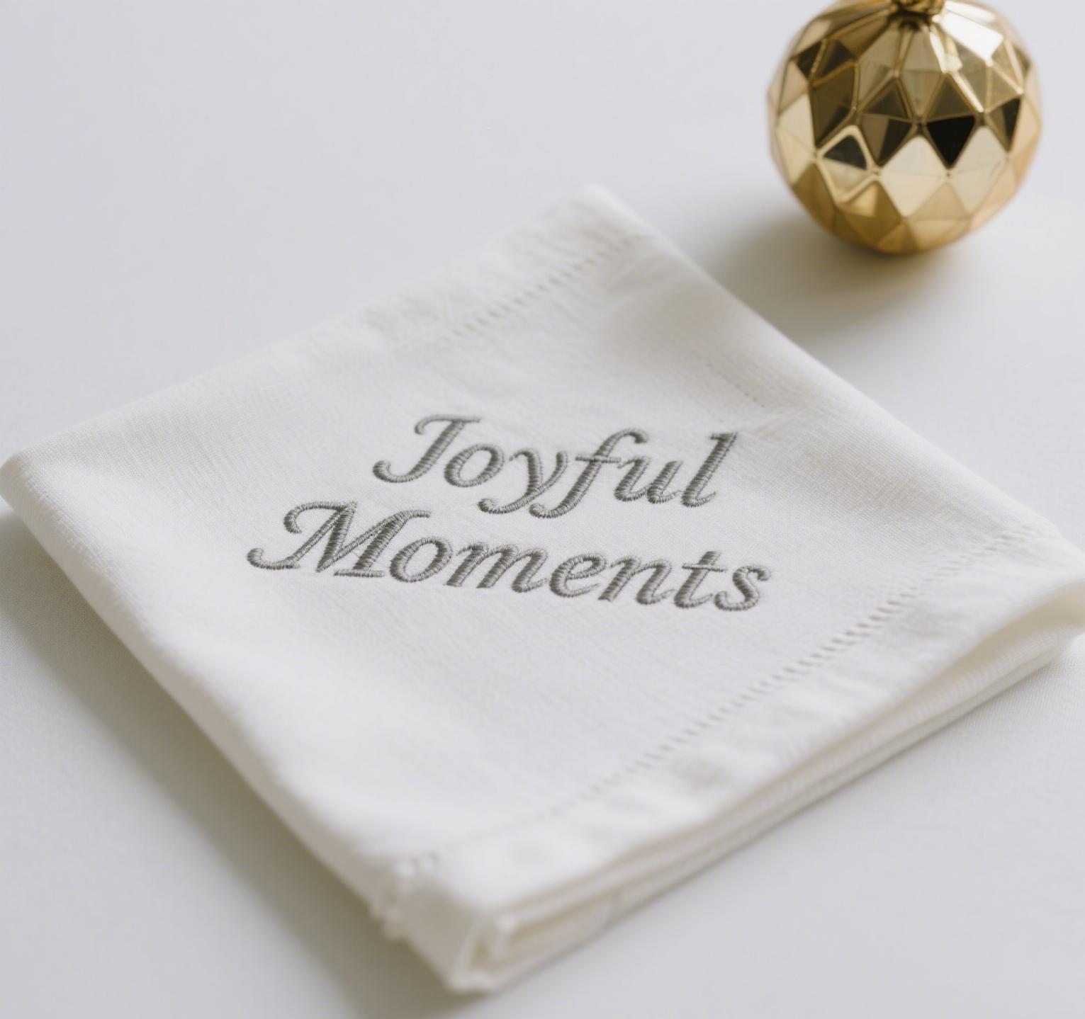 100% Pure Linen Fabric Table Napkin with Hemstitch Embroidery Monogrammed for Wedding Party Anniversary Celebration 40x40cm белый