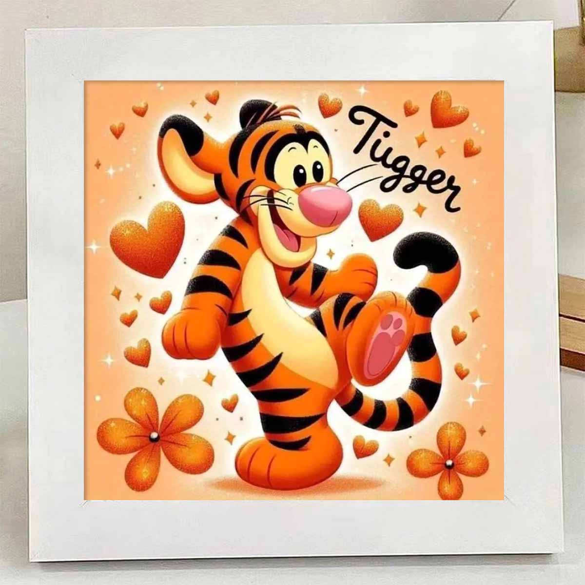 

Набор для алмазной живописи своими руками с рамкой, Тигр Полная круглая мозаика 5D Набор для вышивания крестом своими руками Домашнее украшение с рамкой, Коллекция хобби для рукоделия Round 15x15 cm with frame