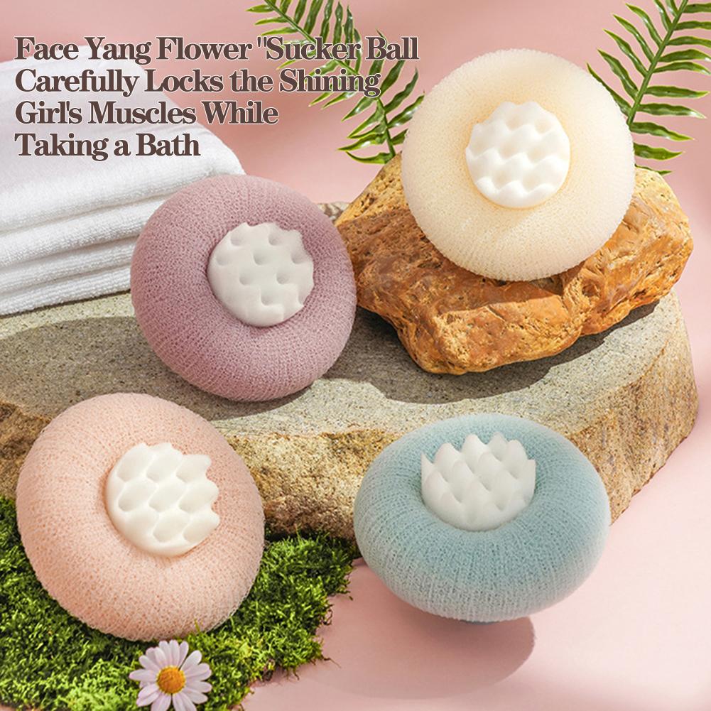 Handheld Sunflower Shower Ball Round Super Soft Exfoliating Body Massage Bath Ball Reusable  for  Women Men Shower Tool