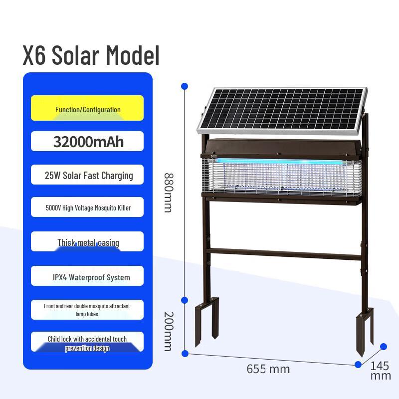 Outdoor Solar Waterproof Mosquito and Insect Killer Lamp