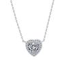 Women's Bestselling S925 Sterling Silver Heart Pendant Necklace with Moissanite Luxury Clavicle Chain Jewelry Accessory