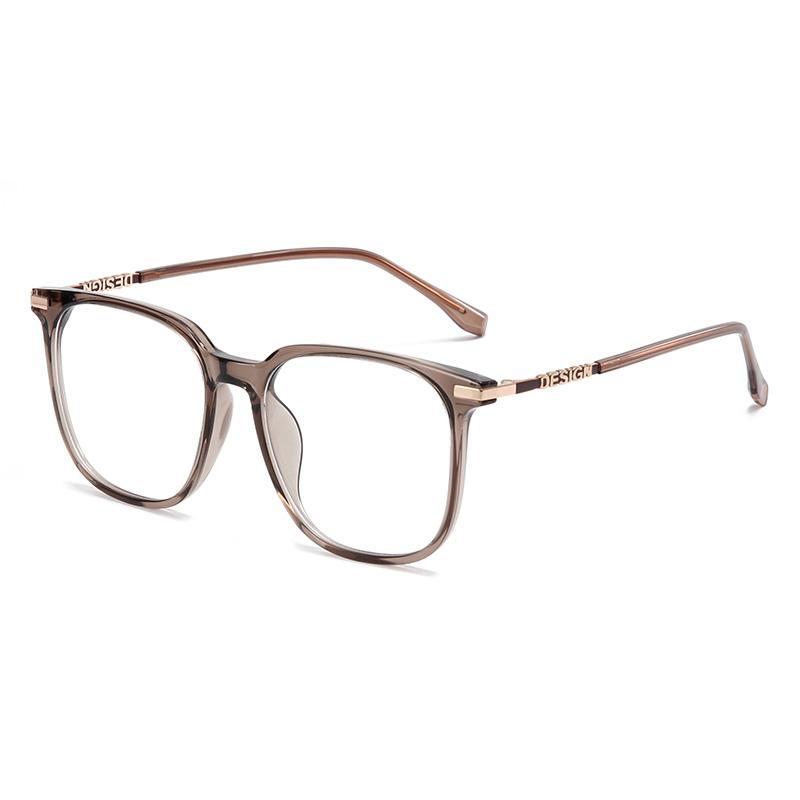 Oversized Tea Frame Square Nearsighted Glasses For Women TR90 Student Light-sensitive Glasses With Diopters 0 -0.5 -0.75 To -6.0