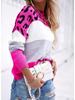 Women's Color Block Leopard Print Pullover: Long-Sleeved Casual Sweater for Autumn & Spring