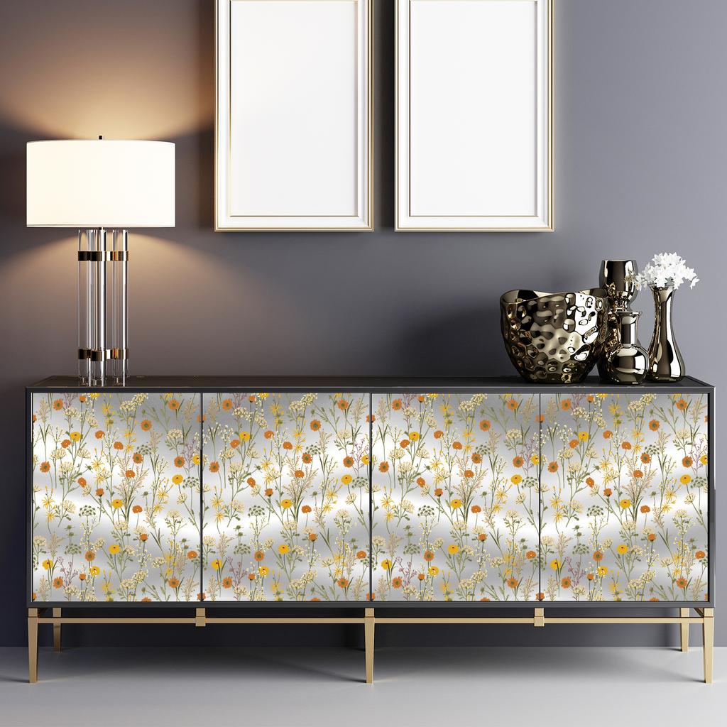Papel de Parede Floral Autoadesivo Fazenda Flor Margarida Wildwood Papel de Contato Floral Escuro Autoadesivo