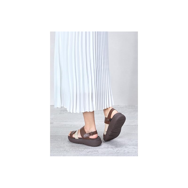 [Pansy] MS210 Back-strap sandals for women, 2-way, platform, size L, brown